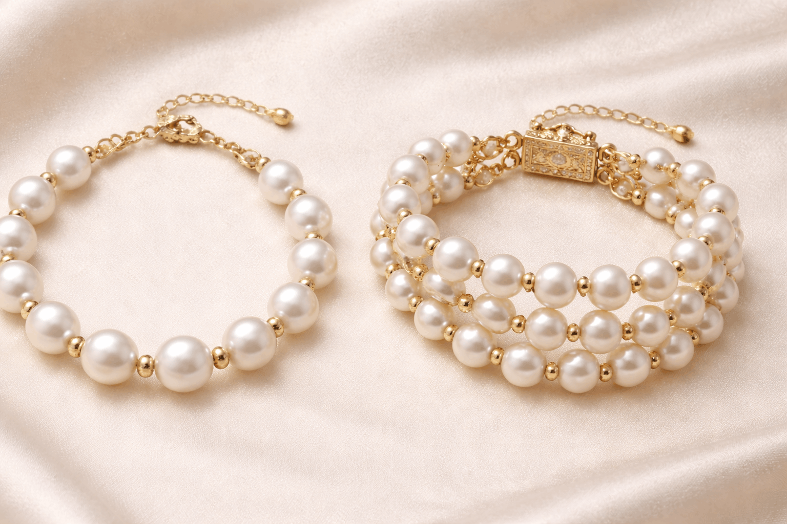 pearlsonly-blog-106-image-6-pearl - صف واحد مقابل عدة صفوف – أساور الذهب مع اللؤلؤ - مجوهرات اللؤلؤ - pearlsonly