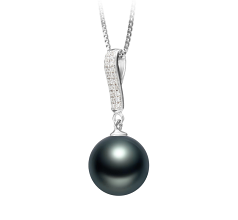 10-11mm تاهيتي قلادة in تاليثا أسود