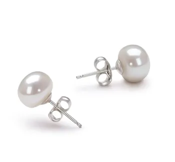 7-8mm المياه العذبة مجموعة القرط in أبيض