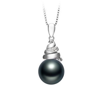 10-11mm تاهيتي قلادة in رومولا أسود